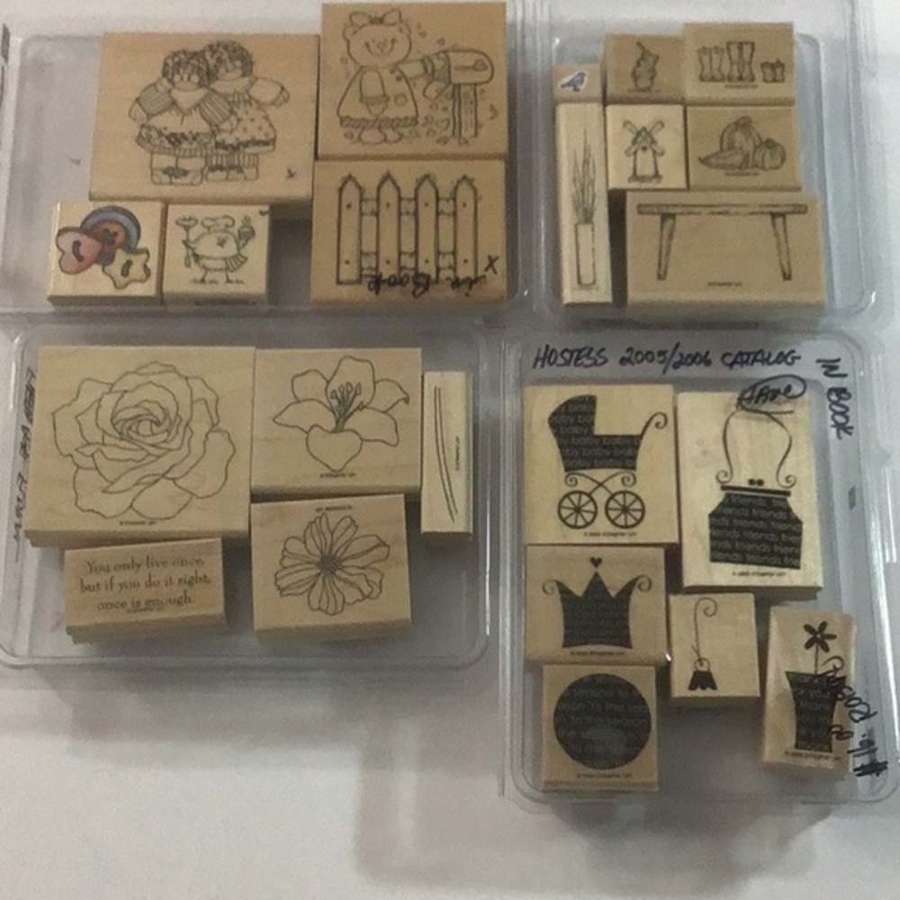 Lot of 23 NEW Stampin’UP! Retired Wood Stamps 2005